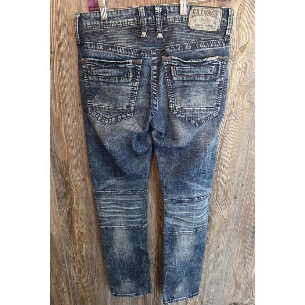 Salvage LA Denim Havoc Slim Skinny Fit Jeans Mens Size 30R Buckle Exclusive Y2K - Picture 2 of 9